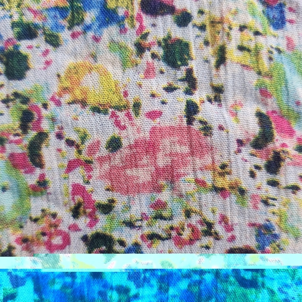 Kut From The Kloth Blouse S Colorful Abstract Floral Rayon Button Front Top - Picture 7 of 16